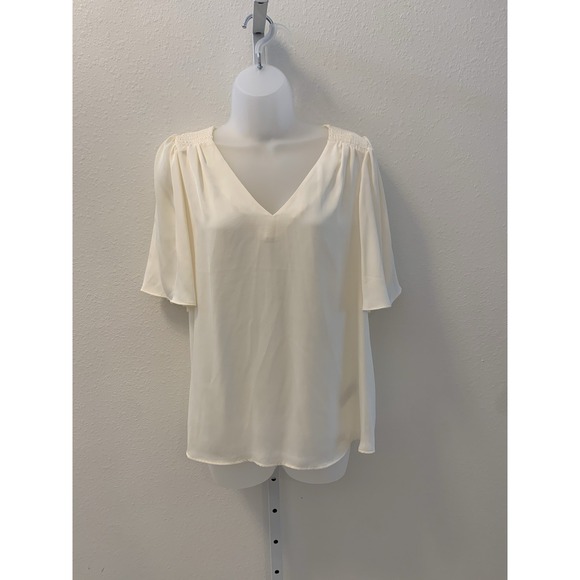 Banana Republic Sweaters - $69.50 Banana Republic Soft Satin V  Neck L Flutter Sleeve
